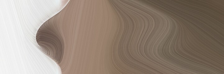 Poster - abstract surreal header with pastel brown, linen and rosy brown colors. fluid curved lines with dynamic flowing waves and curves for poster or canvas