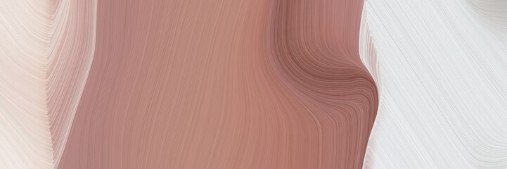 Aufkleber - abstract surreal designed horizontal header with rosy brown, light gray and pastel gray colors. fluid curved flowing waves and curves for poster or canvas