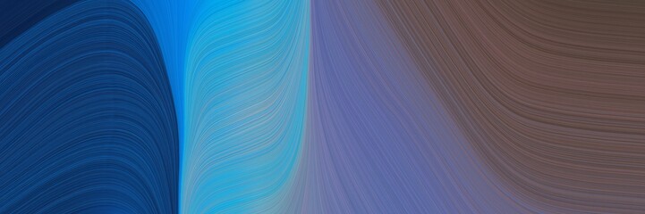 Aufkleber - abstract flowing designed horizontal banner with dark slate gray, dim gray and steel blue colors. fluid curved flowing waves and curves for poster or canvas