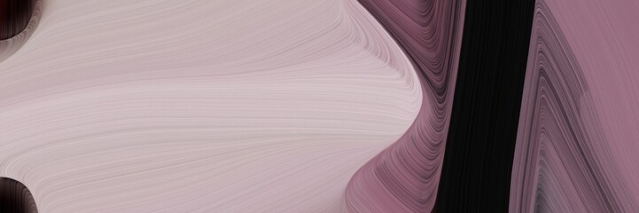 Aufkleber - abstract dynamic designed horizontal banner with pastel purple, very dark pink and silver colors. fluid curved flowing waves and curves for poster or canvas