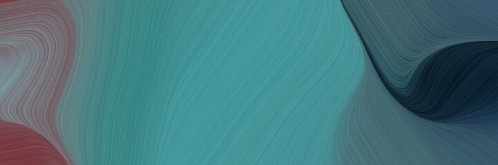 Aufkleber - abstract decorative horizontal header with blue chill, very dark blue and old lavender colors. fluid curved lines with dynamic flowing waves and curves for poster or canvas