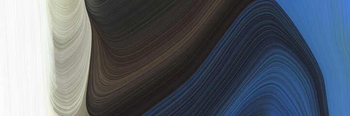 Aufkleber - abstract moving header design with very dark blue, light gray and steel blue colors. fluid curved lines with dynamic flowing waves and curves for poster or canvas