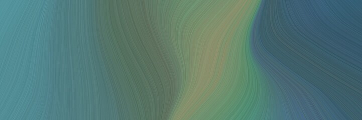 Aufkleber - abstract decorative designed horizontal banner with dim gray, blue chill and gray gray colors. fluid curved lines with dynamic flowing waves and curves for poster or canvas