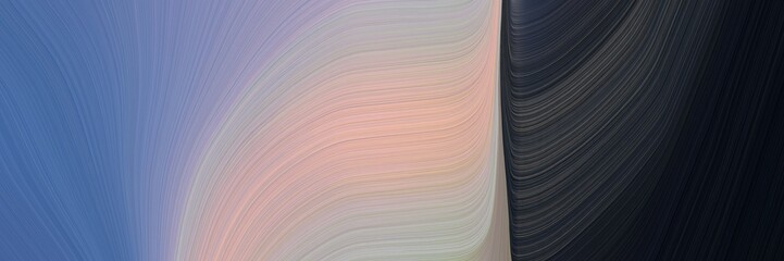 Poster - abstract colorful header with dark slate gray, very dark blue and silver colors. fluid curved lines with dynamic flowing waves and curves for poster or canvas