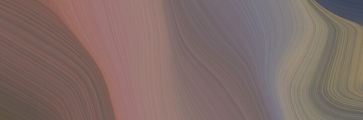 Poster - abstract colorful horizontal banner with old lavender, gray gray and rosy brown colors. fluid curved flowing waves and curves for poster or canvas