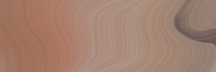 Aufkleber - abstract decorative horizontal banner with rosy brown, gray gray and old mauve colors. fluid curved lines with dynamic flowing waves and curves for poster or canvas