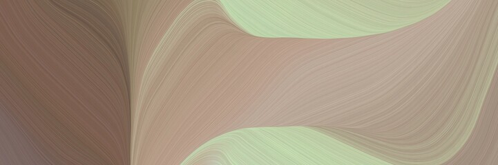 Aufkleber - abstract moving horizontal banner with rosy brown, pastel brown and ash gray colors. fluid curved lines with dynamic flowing waves and curves for poster or canvas