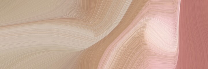 Aufkleber - abstract surreal banner design with tan, pastel pink and rosy brown colors. fluid curved flowing waves and curves for poster or canvas