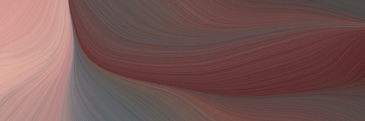 Aufkleber - abstract dynamic horizontal header with old mauve, rosy brown and old lavender colors. fluid curved flowing waves and curves for poster or canvas
