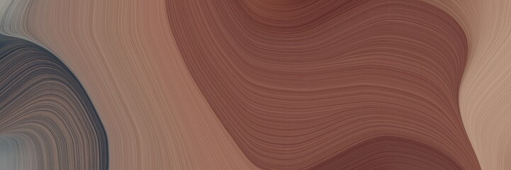 Poster - abstract modern horizontal header with pastel brown, rosy brown and dark slate gray colors. fluid curved lines with dynamic flowing waves and curves for poster or canvas