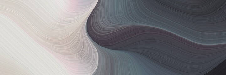 Aufkleber - abstract decorative horizontal header with light gray, dark slate gray and light slate gray colors. fluid curved flowing waves and curves for poster or canvas