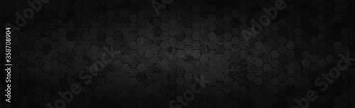 Fotomural Panoramic texture of black and gray carbon fiber - Vector