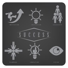 Wall Mural - success icons