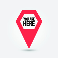 Wall Mural - You Are Here Location Pointer Pin