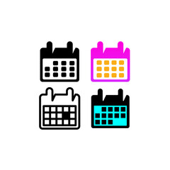 Poster - Best Calendar Icon In Trendy Flat Design