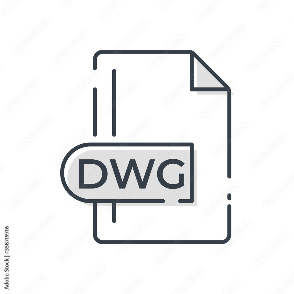 DWG File Format Icon. DWG extension line icon. Stock Vector | Adobe Stock