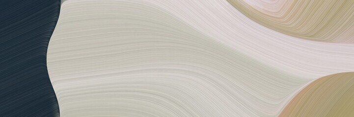 Poster - abstract colorful designed horizontal header with silver, very dark blue and rosy brown colors. fluid curved lines with dynamic flowing waves and curves for poster or canvas