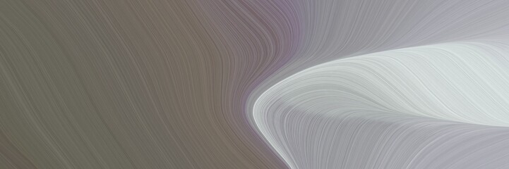 Fototapete - abstract surreal designed horizontal banner with dim gray, pastel gray and dark gray colors. fluid curved flowing waves and curves for poster or canvas