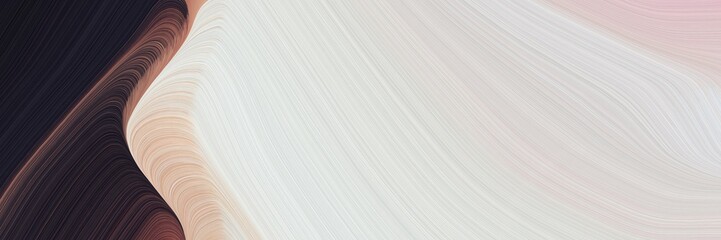 Poster - abstract flowing banner design with light gray, very dark blue and pastel brown colors. fluid curved lines with dynamic flowing waves and curves for poster or canvas