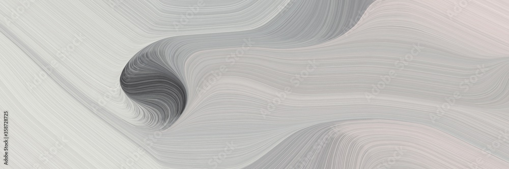 abstract colorful designed horizontal banner with silver, dim gray and gray gray colors. fluid curved lines with dynamic flowing waves and curves for poster or canvas - obrazy, fototapety, plakaty 