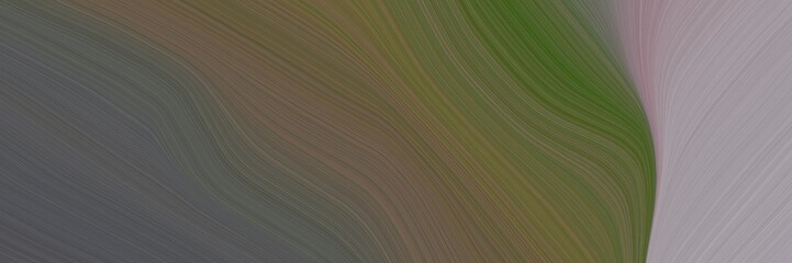 Poster - abstract flowing banner design with dark olive green, dark gray and gray gray colors. fluid curved lines with dynamic flowing waves and curves for poster or canvas