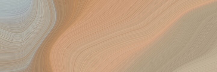 Aufkleber - abstract artistic banner with rosy brown, ash gray and burly wood colors. fluid curved flowing waves and curves for poster or canvas