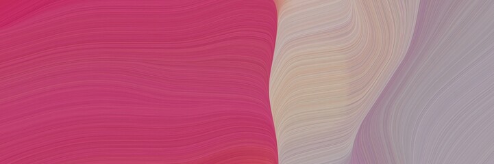 Aufkleber - abstract flowing designed horizontal header with moderate pink, dark gray and rosy brown colors. fluid curved flowing waves and curves for poster or canvas