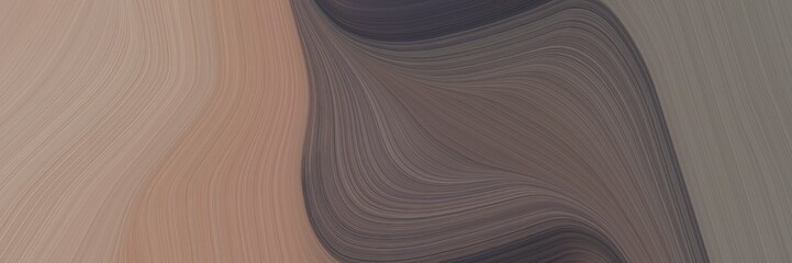 Aufkleber - abstract colorful horizontal banner with dim gray, rosy brown and dark slate gray colors. fluid curved flowing waves and curves for poster or canvas