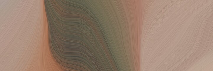 Leinwandbilder - abstract decorative banner design with rosy brown, dark olive green and pastel brown colors. fluid curved flowing waves and curves for poster or canvas