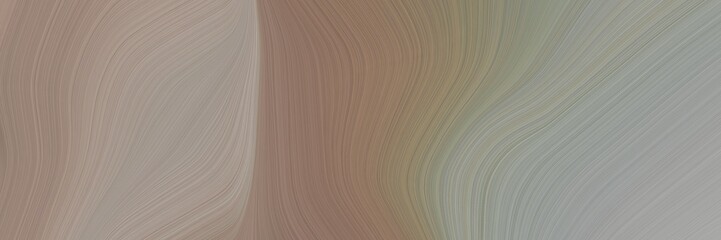 Poster - abstract colorful header with gray gray, pastel brown and dark gray colors. fluid curved flowing waves and curves for poster or canvas