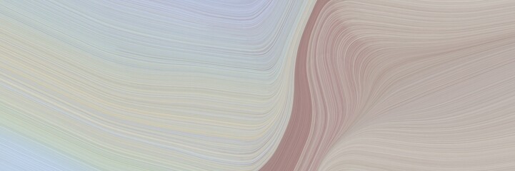 Poster - abstract flowing designed horizontal banner with silver, rosy brown and light gray colors. fluid curved lines with dynamic flowing waves and curves for poster or canvas