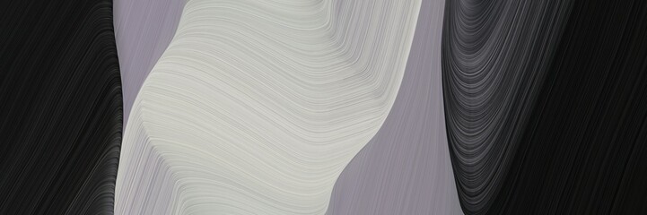 Aufkleber - abstract surreal designed horizontal banner with very dark green, ash gray and dark slate gray colors. fluid curved flowing waves and curves for poster or canvas