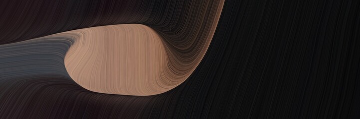 Poster - abstract colorful horizontal banner with very dark pink, pastel brown and old mauve colors. fluid curved flowing waves and curves for poster or canvas