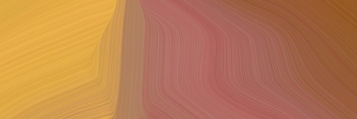 Poster - abstract surreal horizontal header with moderate red, pastel orange and brown colors. fluid curved lines with dynamic flowing waves and curves for poster or canvas