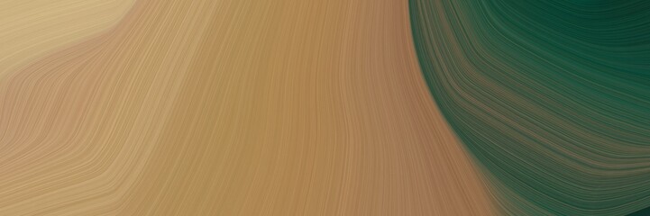 Poster - abstract modern header with peru, dark slate gray and dark olive green colors. fluid curved lines with dynamic flowing waves and curves for poster or canvas