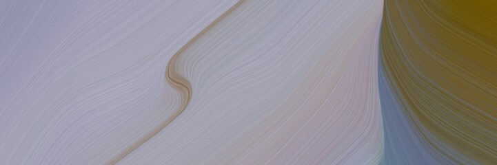 Poster - abstract decorative horizontal header with dark gray, dark olive green and dim gray colors. fluid curved lines with dynamic flowing waves and curves for poster or canvas
