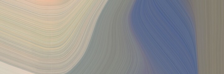 Poster - abstract modern designed horizontal banner with gray gray, pastel gray and teal blue colors. fluid curved flowing waves and curves for poster or canvas