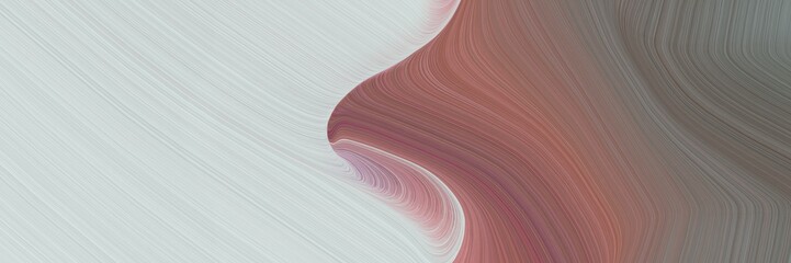 Leinwandbilder - abstract surreal designed horizontal banner with light gray, pastel brown and rosy brown colors. fluid curved lines with dynamic flowing waves and curves for poster or canvas