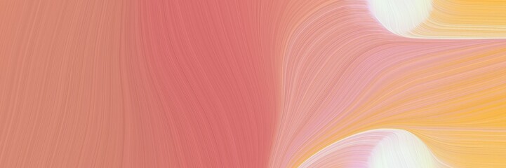 Poster - abstract colorful banner with dark salmon, light coral and pastel pink colors. fluid curved flowing waves and curves for poster or canvas