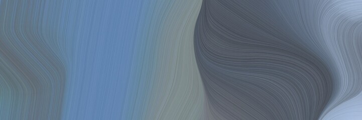 Poster - abstract surreal header with slate gray, dark slate gray and pastel blue colors. fluid curved lines with dynamic flowing waves and curves for poster or canvas