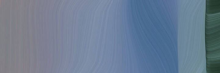 Poster - abstract dynamic designed horizontal banner with slate gray, light slate gray and dark slate gray colors. fluid curved lines with dynamic flowing waves and curves for poster or canvas