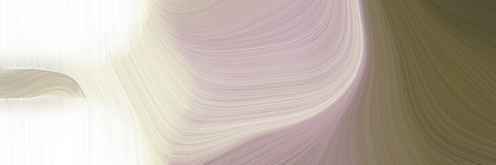Poster - abstract moving horizontal banner with pastel gray, pastel brown and light gray colors. fluid curved lines with dynamic flowing waves and curves for poster or canvas