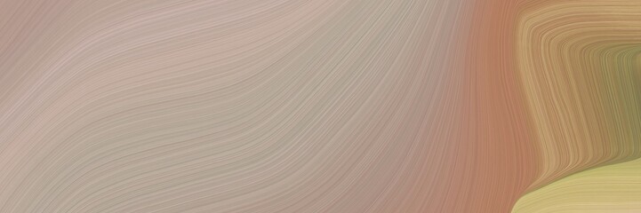 Poster - abstract artistic horizontal header with rosy brown, pastel brown and tan colors. fluid curved lines with dynamic flowing waves and curves for poster or canvas