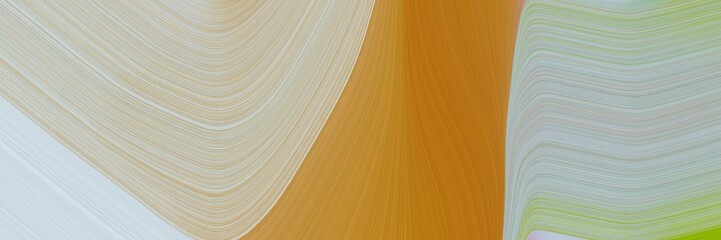 Poster - abstract moving designed horizontal banner with ash gray, dark golden rod and dark khaki colors. fluid curved flowing waves and curves for poster or canvas