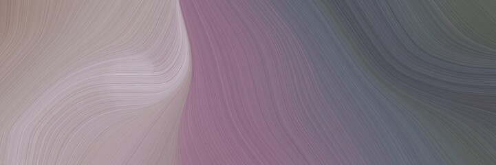 Poster - abstract artistic banner with gray gray, dark slate gray and pastel purple colors. fluid curved flowing waves and curves for poster or canvas