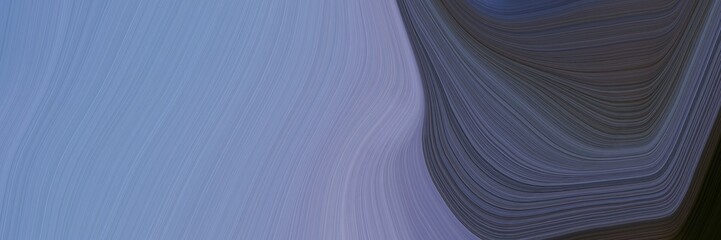 Poster - abstract dynamic horizontal header with light slate gray, very dark blue and dark slate gray colors. fluid curved flowing waves and curves for poster or canvas
