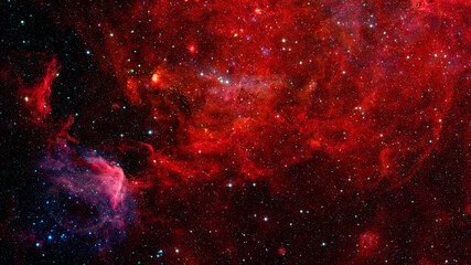 Red nebula in space. Elements of this image furnished by NASA