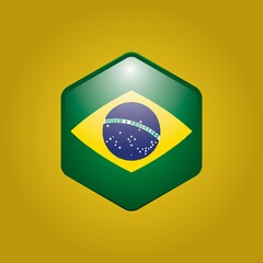 Wall Mural - brazil flag icon