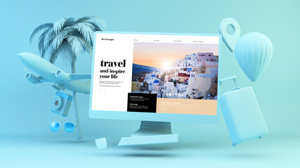 Blue floating travel computer
