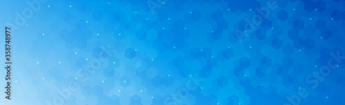 Fotografía A lot of white dots on a blue background with polygons - Vector